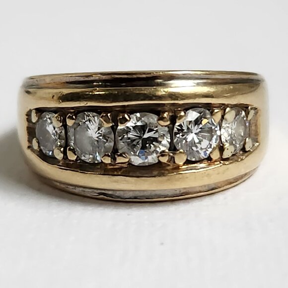 [SOLD] Vid Clip 9.38g 14k SOLID Gold Diamond Channel Set Ring Signed Sz 8 - Picture 9 of 13